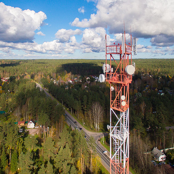 Cellular tower in rural area