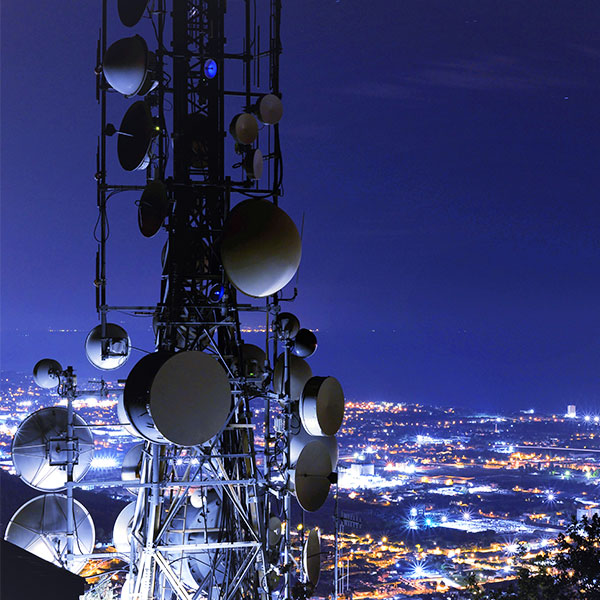 Wireless power satellite night city