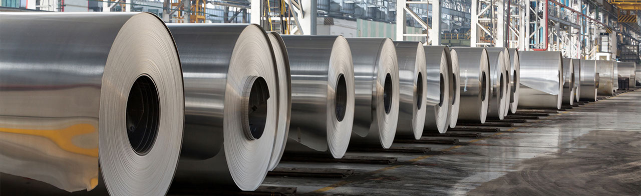 Metal rolls in line factory