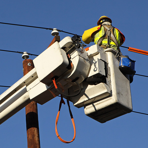 Utility Lineman Working on Cables