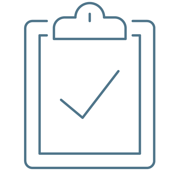 Clipboard with checkmark approval icon