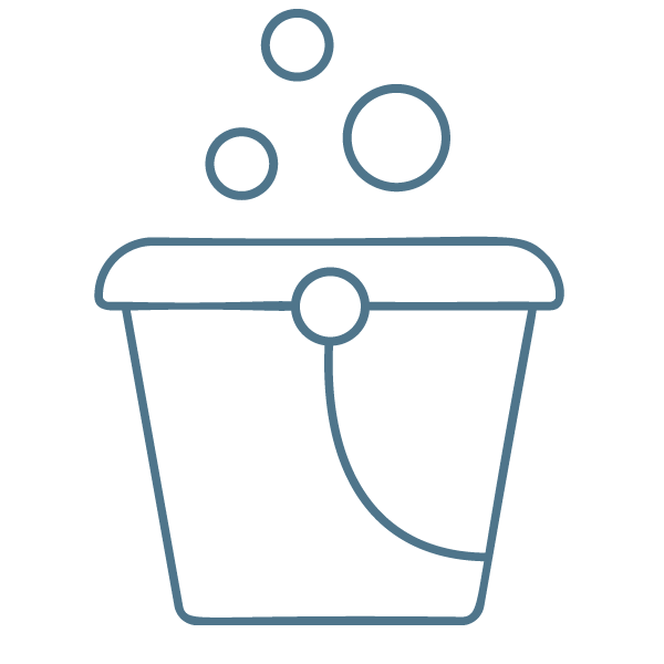 Janitor cleaning bucket icon